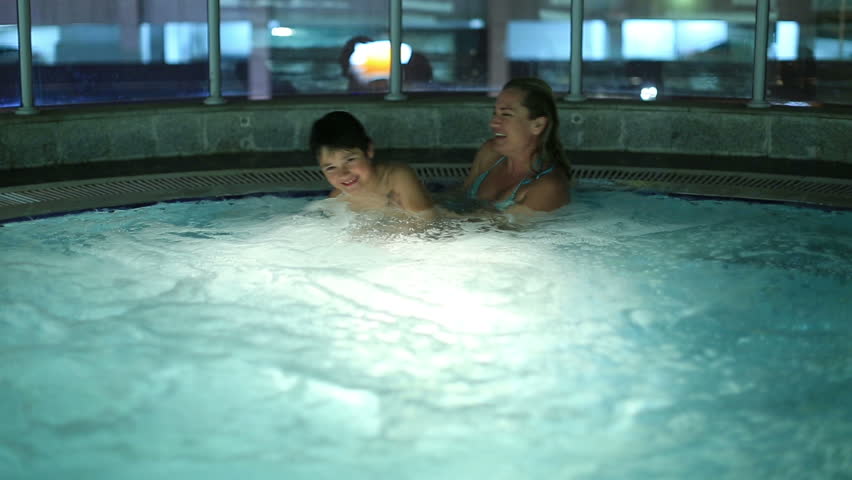 Mom and son in bath Mom and son in bath