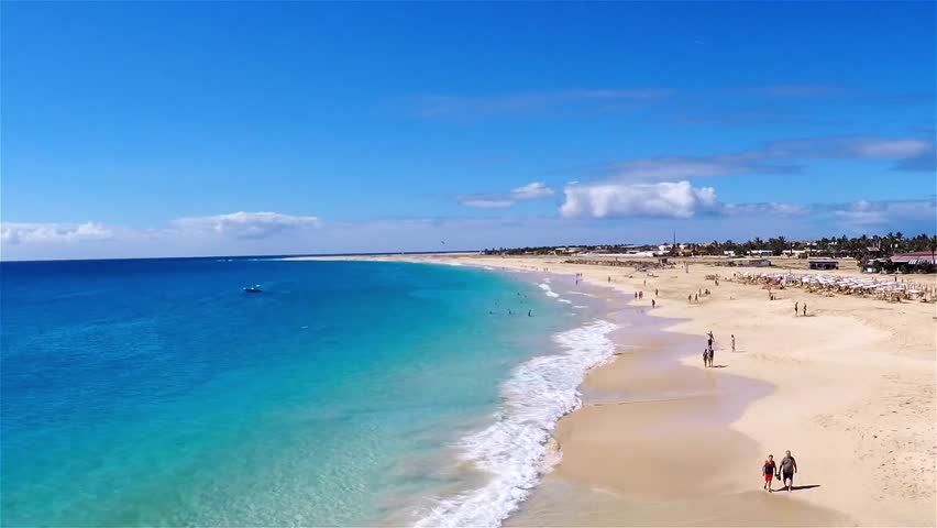 Aerial View Of Santa Maria Beach In Sal Cape Verde - Cabo Verde Stock ...