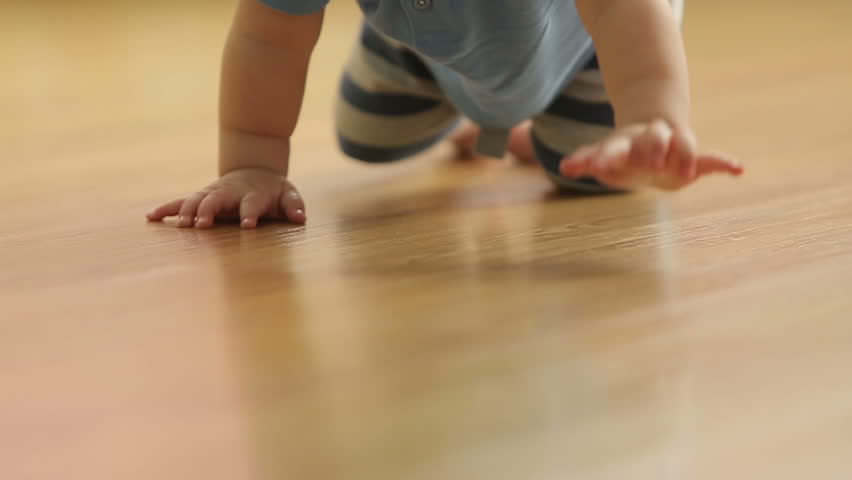 Baby Crawling On The Floor Stock Footage Video 100 Royalty