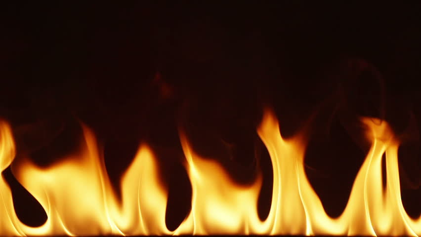 Super Slow Motion Of Clean Flames Igniting And Burning. A Line Of Real ...