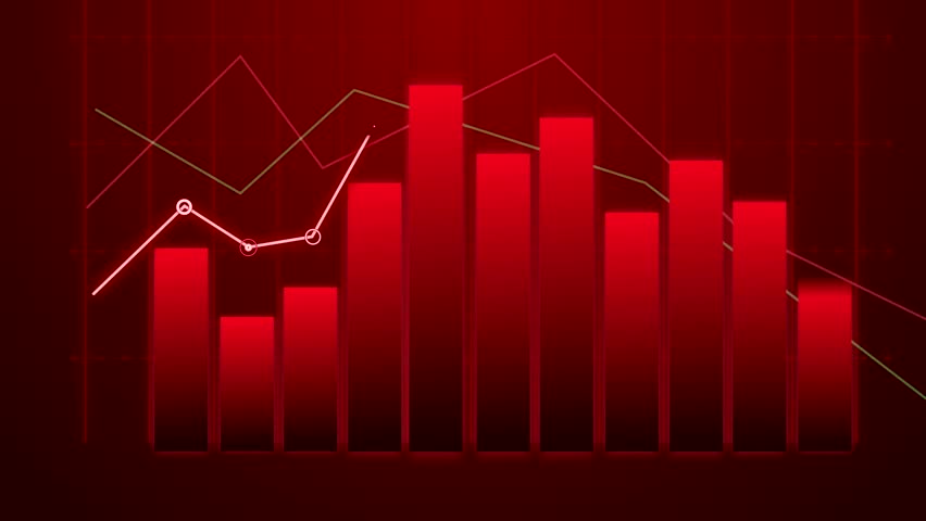 Modern 3d Business Chart Graphics With Histogram, Lines And The Data ...