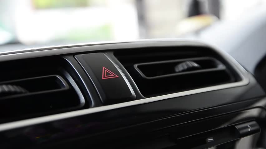 Pressing Red Triangle Car Hazard Stock Footage Video 100 Pressing Red Triangle Car Hazard Warning On